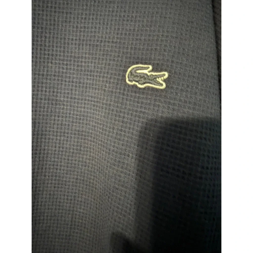 Lacoste Men's Size M Navy Waffle Knit Thermal Long Sleeve Sleepwear Shirt 0740